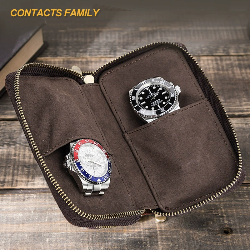 CONTACTS FAMILY Leather watch handmade, storage box for beloved, cowhide