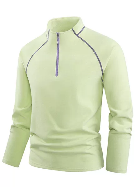 2026 Autumn New Arrival: Hasselblad-inspired Color-block Stand-up Collar Half-Zip Sports Sweatshirt, Unisex, Stretchy and Quick-Drying