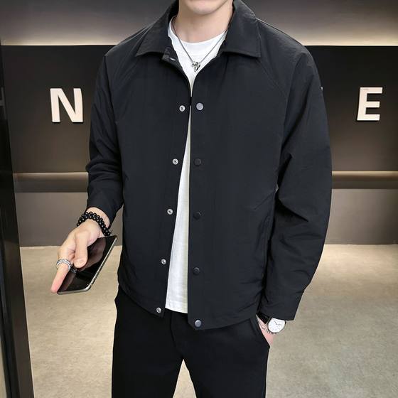 Trendy Men's Explosive Jacket Spring and Autumn New Casual Business Laps Men's Jacket Top Fashion Fit