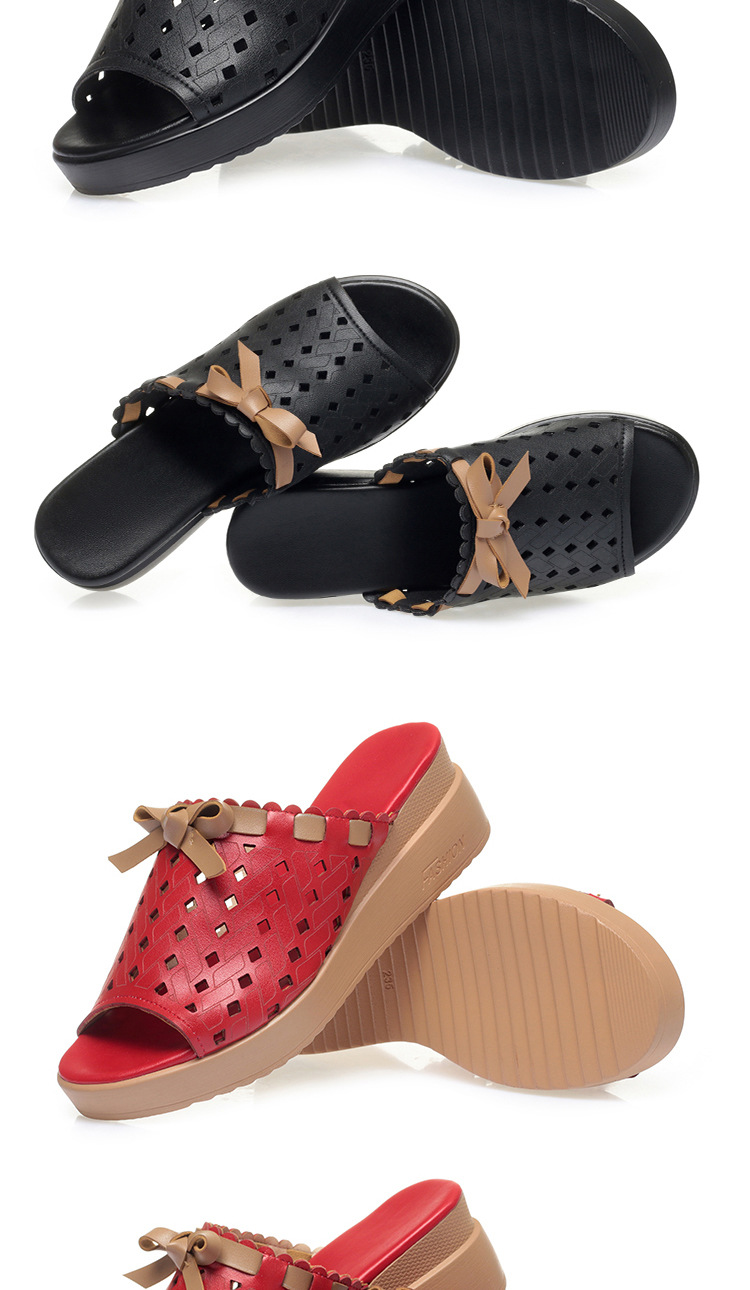Dép sandal nữ quai chữ V đế dày da thật phong cách dân tộc — đen chi tiết 14