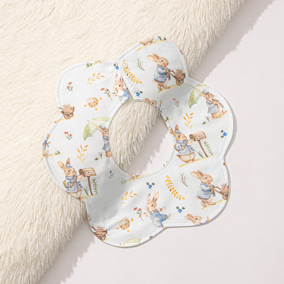 Meihuang baby saliva towel double-sided pure cotton newborn food supplement bib absorbent saliva bib Tianzhu saliva towel