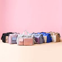 带鞋仓款撞色休闲大容量旅行包干湿分离可折叠健身包可套拉杆