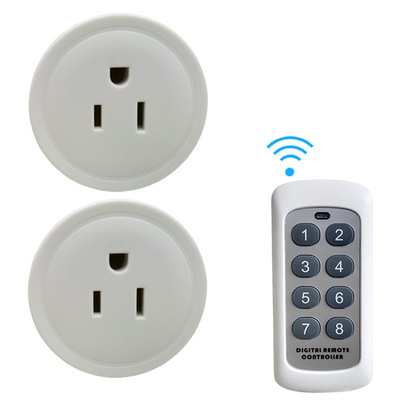 mini小圆形美标插座美规智能遥控插座可穿墙开关控制美式插头|ms