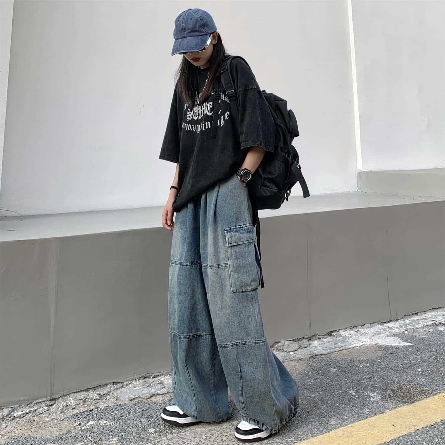 Independent brand women's summer versatile trendy unique long pants, stylish for commuting and street fashion, denim long pants in stock
