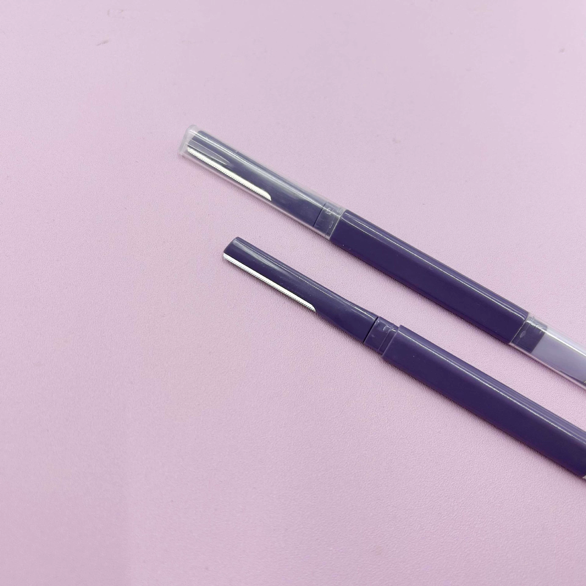 Безопасный двухголовый нож для бровей анти-царапин для мужчин и женщин Профессиональный новичок фиолетовый двухголовый нож для бровей