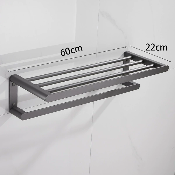 Bath towel rack thickened round tube 1200g gray