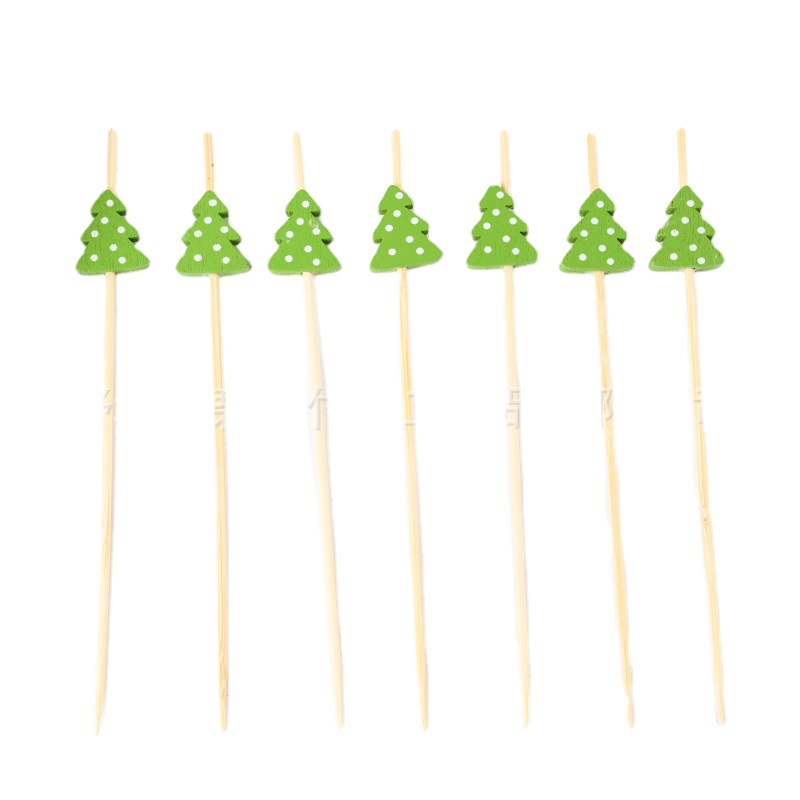 Suministro de Navidad Fruit Stick Disposable Bamboo Stick Navidad Burger Cocktail Party Fruit Tickle