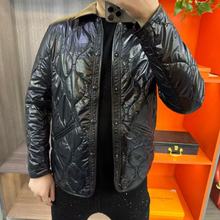 1891新款男士轻奢薄棉外套春季新款欧货帅气方领修身百搭夹克棉衣