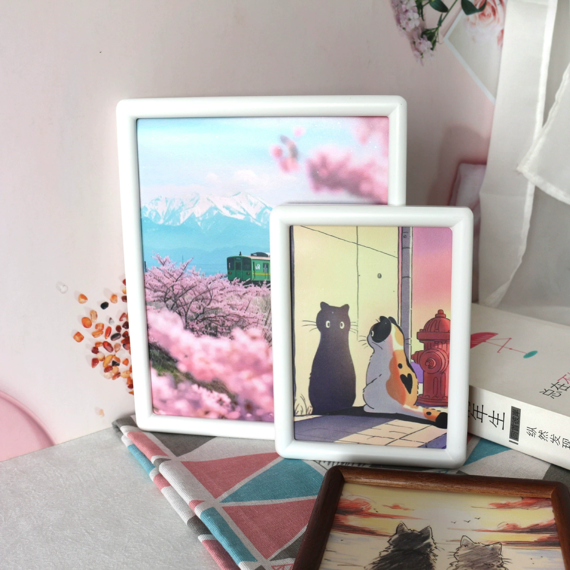 Круглая фоторамка из массива дерева, креативный настольный производитель, оптовая продажа, черный орех, настенная рамка для картин, деревянная рамка