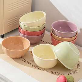 ins风陶瓷米饭碗奶油新款家用高颜值学生宿舍餐具特别好看的饭碗