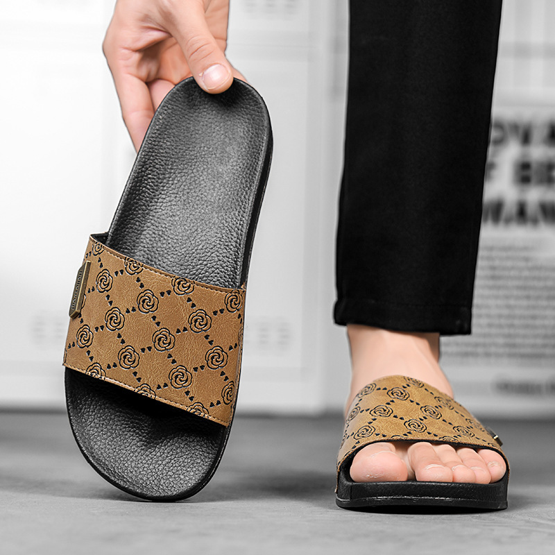 欧美风花纹2025夏季男士高级感拖鞋轻便一字拖跨境凉拖鞋slippers|undefined