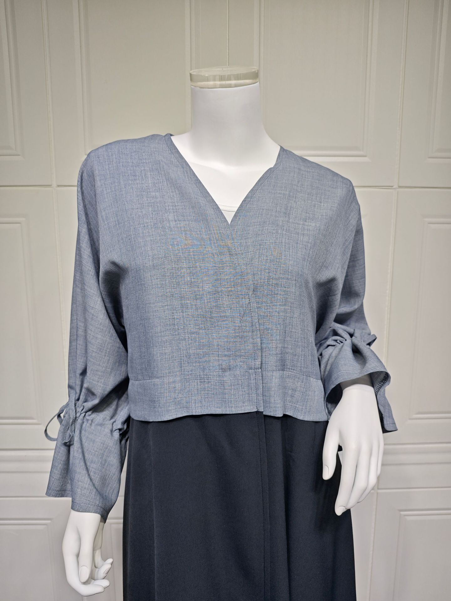 MQ151modest Middle Eastern Muslim Patchwork Fashion Cuff Drawstring Abaya Dubai Turkey Robe_ecoleips.com