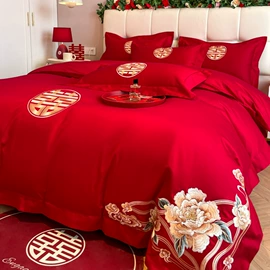 四件套;婚庆床品套件;床罩床笠