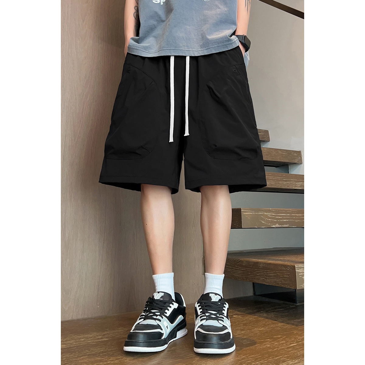 2026 New Cross-Border Style Men's Cargo Shorts, Trendy Casual Shorts with Multiple Pockets, Candy Color