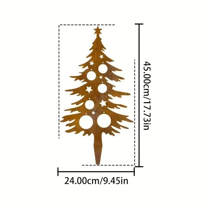 クリスマスデコレーション、錆びたトナカイのクリスマスツリー、屋外ガーデン用金属製鉄工芸品、飾り物|undefined