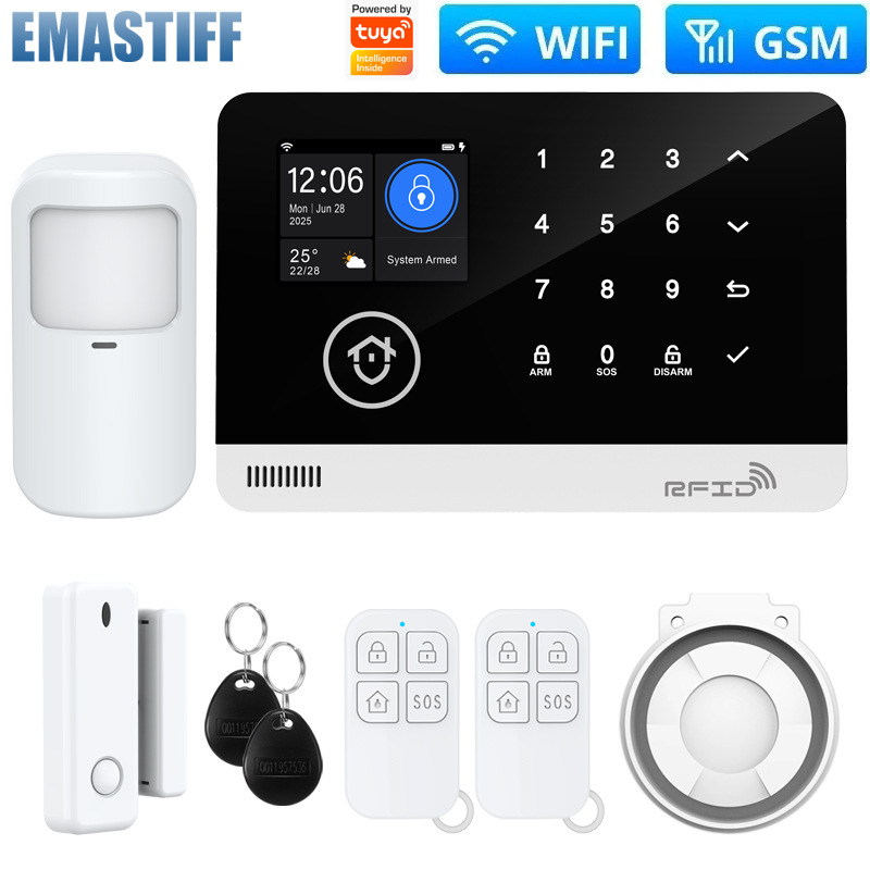Cross-border popular Tuya Tuya WiFi GSM home anti-theft alarm…