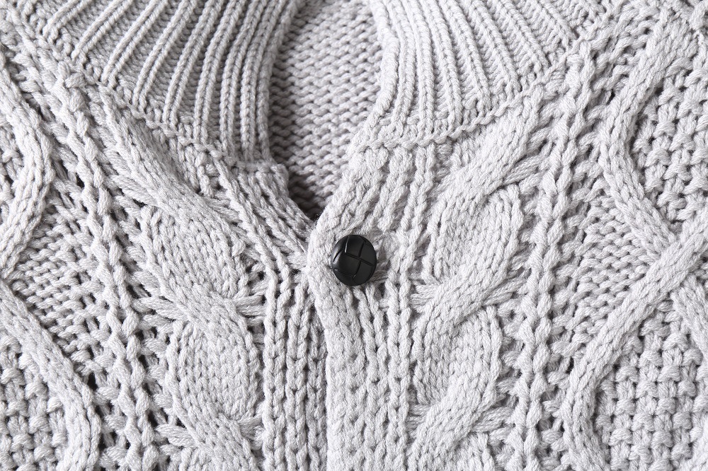 Vêtements pour hommes européens et américains nouveaux pulls pour hommes station indépendante cardigan explosif rechargement manches longues col montant câble jacquard décontracté_voghion.com