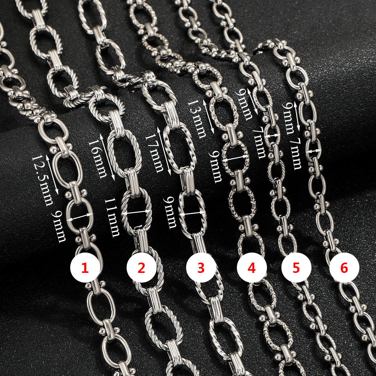 Nuevos huevos de hebilla de huevo de acero inoxidable cadena no decolor personalidad punk pulsera collar joyas cadena diy