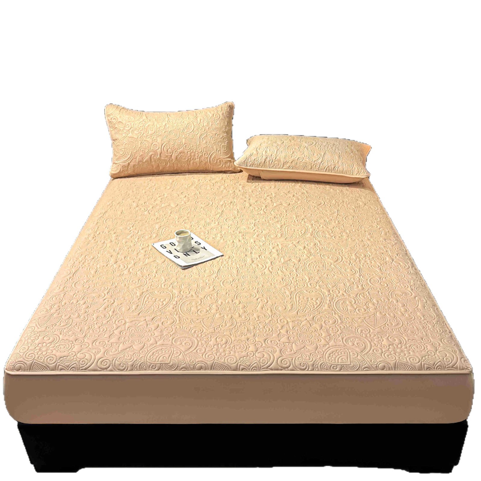 VANKE serie de algodón abrasivo cama cubierta de cama cubierta de cama cubierta de cama cubierta de protección de colchón cubierta de tres piezas cubierta de polvo gruesa