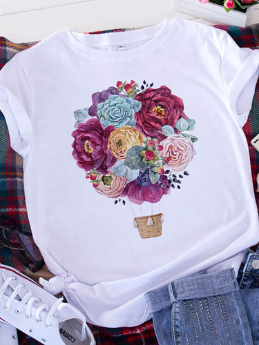 Valentine's Day women's clothing short-sleeved t-shirt fashion printed love independence station European size base shirt