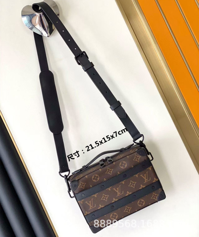 直接供給クロスボーダー m lv メンズバッグレディースバッグブラックウォリアーメッセンジャーバッグ枕バッグチェーンバッグボックスバッグポータブルブリーフケース|undefined