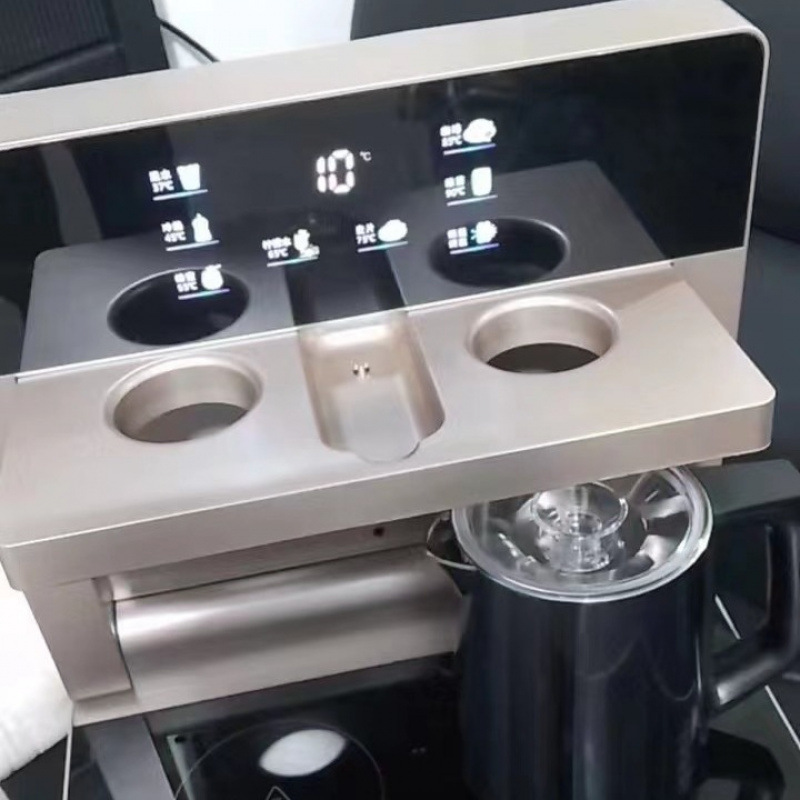 Máquina de bar de té inteligente de voz totalmente automática de escritorio bajo cubo de agua multifuncional máquina de control remoto vertical caliente y frío