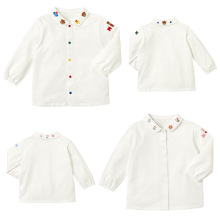 童装春秋新款男女儿童卡通小熊小兔刺绣长袖衬衣内搭代发