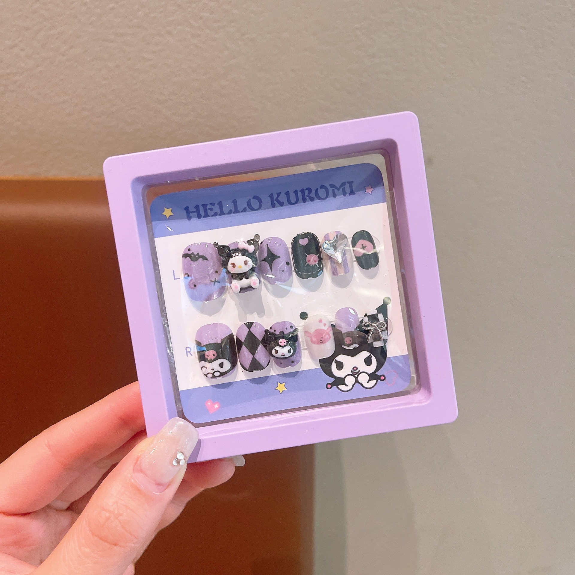 Kulomi dibujos animados para niños con pestañas de uñas para niñas nuevas pestañas de uñas juguetes de regalo para niñas