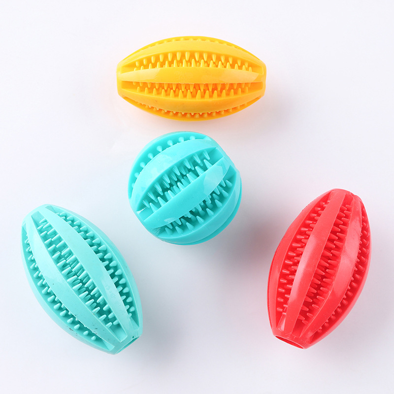 Durable Chew-Resistant Treat-Dispensing Ball Pet Training Toy Rubber Dental Cleaning Ball for Dogs, Large Dog Puzzle Toy