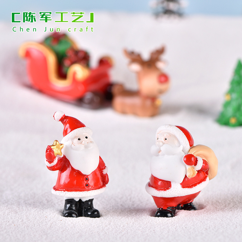 新しいサンタクロース雪だるま装飾アクセサリーマイクロ風景クリスマスソックスギフトベル樹脂小さな装飾品|undefined