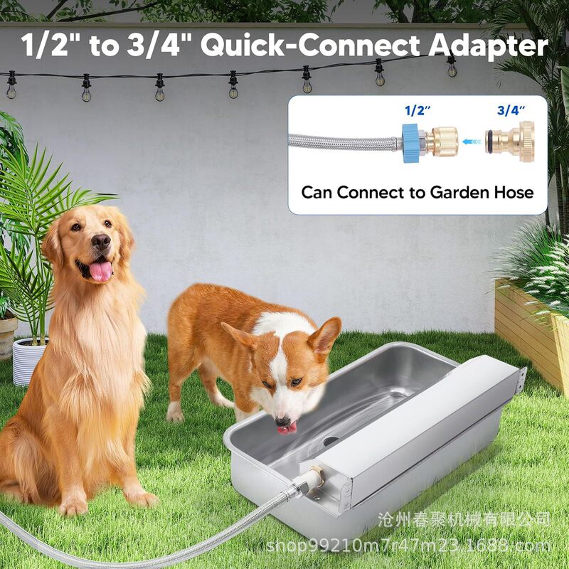 Cross-Border Stainless Steel Automatic Water Dispenser for Dogs and Cats, 304 Stainless Steel Water Bowl for Cattle and Sheep, Fully Automatic Thickened Water Dispenser for Livestock and Animals Cross-Border Stainless Steel Automatic Water Dispenser for Dogs and Cats, 304 Stainless Steel Water Bowl for Cattle and Sheep, Fully Automatic Thickened Water Dispenser for Livestock and Animals