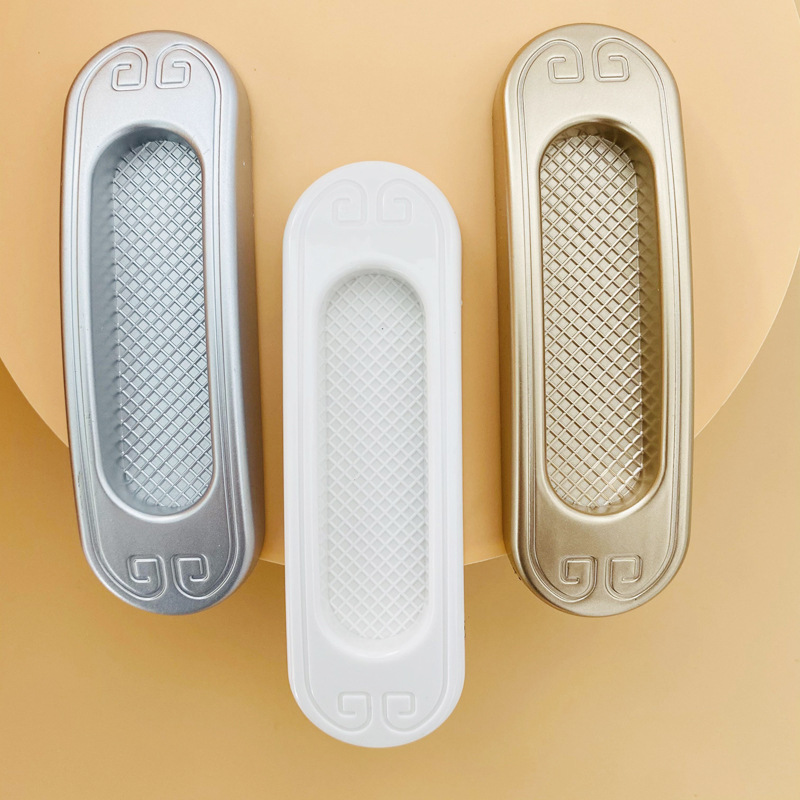 2024 Cabinet Door Adhesive Invisible Handle Glass Door Baby Safety Door Pull 3 Colors Flat Slide Door Handle