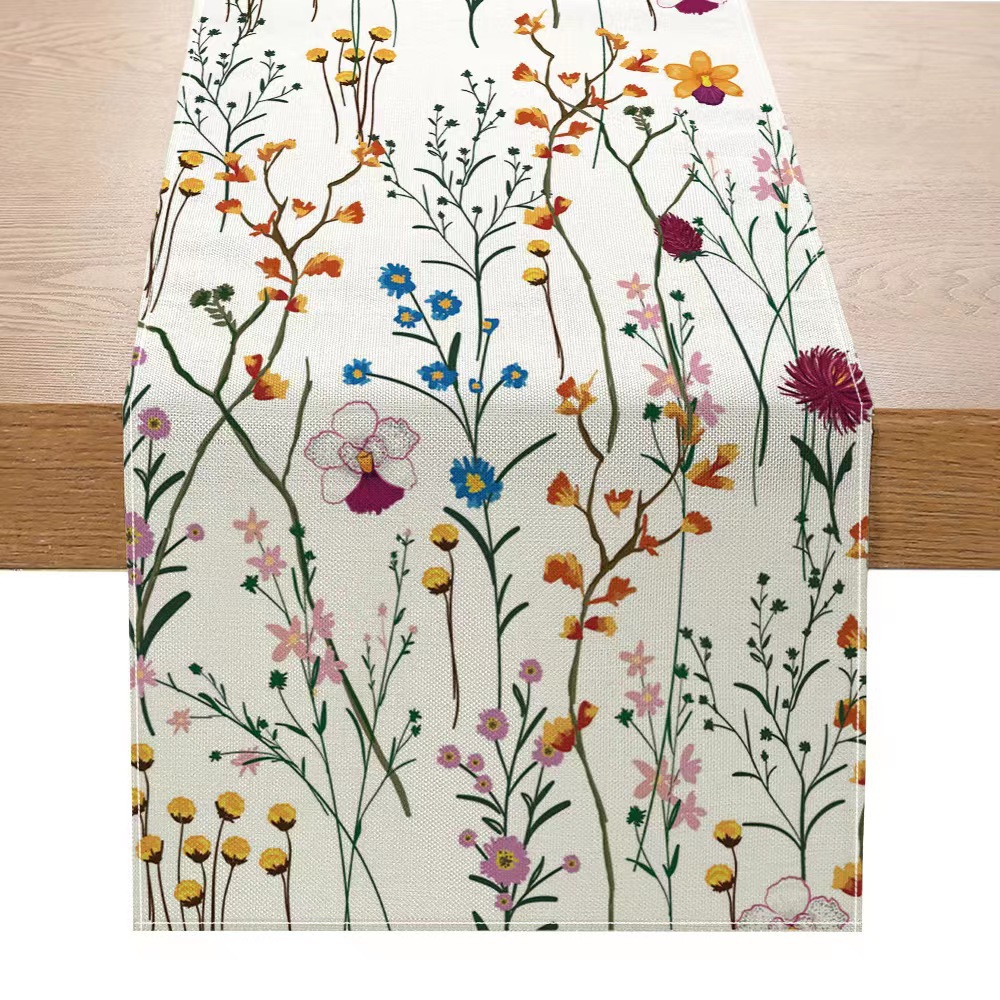 Lino americano impreso camino de mesa planta flor Amazon decoración del hogar paño de mesa pasillo gabinete mesa de café mantel