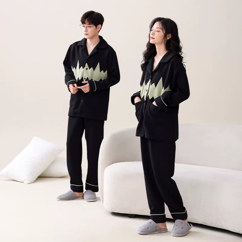 Pijama for beloved, demi-season long-sleeve, set for leisure, oversize
