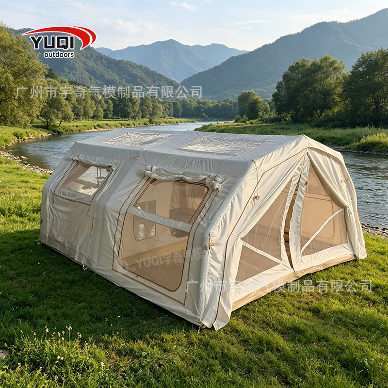 20 square meter outdoor camping quick-open inflatable tent, portable Oxford cloth inflatable tent for travel, camping tent for families