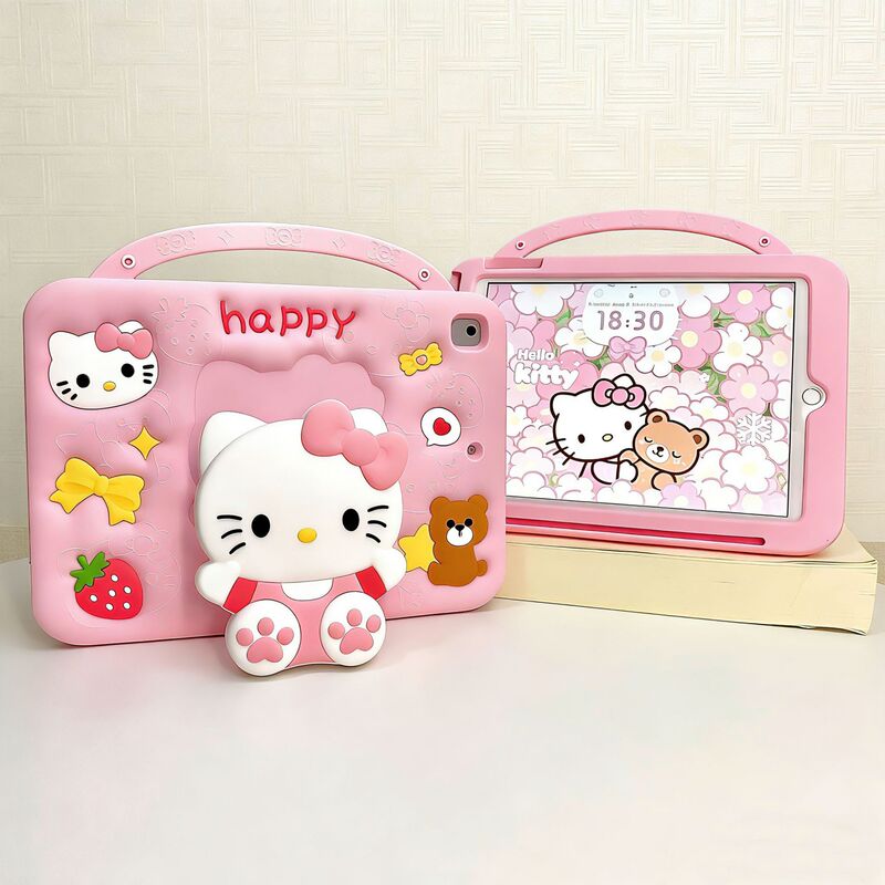 Cartoon Kt Cat Stand Suitable for iPad Air11 Generation A16 Protective Case Samsung A9Plus Tablet Protective Case
