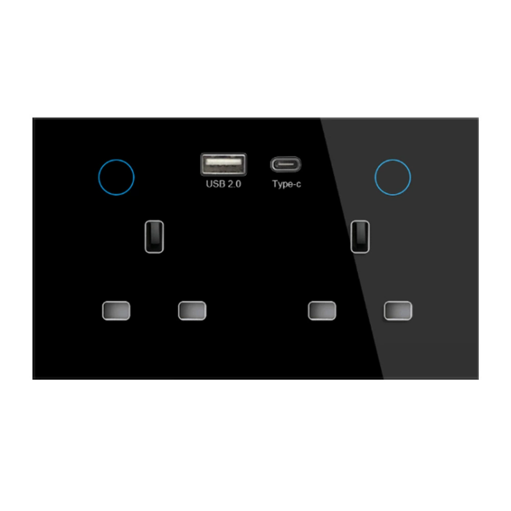 147 WiFi smart UK socket with power metering function USB+C supports PD20W fast charging