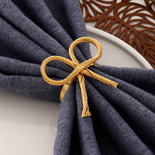 New metal woven napkin buckle fashion hotel mouth cloth ring sample room tableware table metal napkin ring wholesale
