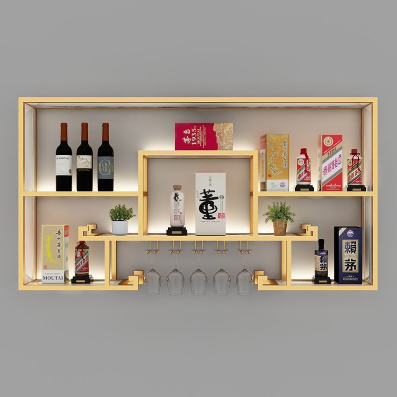 中式酒架壁挂式墙上餐厅红酒柜展示架酒吧吧台酒柜创意铁艺置物架