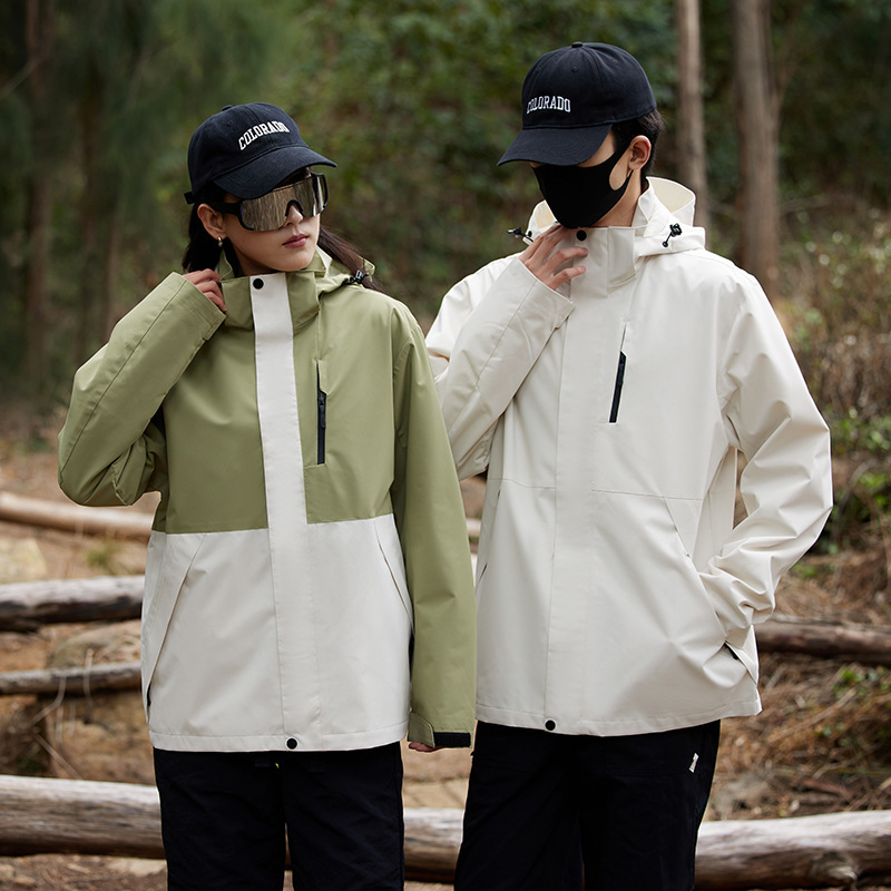 Men's jacket Spring and Autumn new outdoor waterproof jacket windproof waterproof mountaineering clothing trendy fashion brand color matching coat