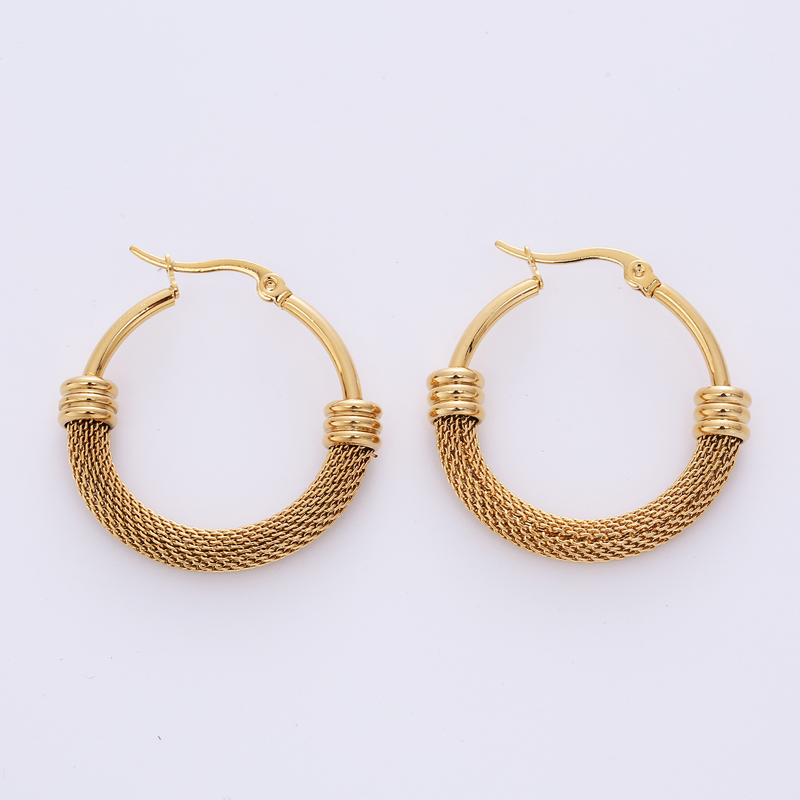 Fashion Circle Plating Titanium Steel Earrings display picture 3