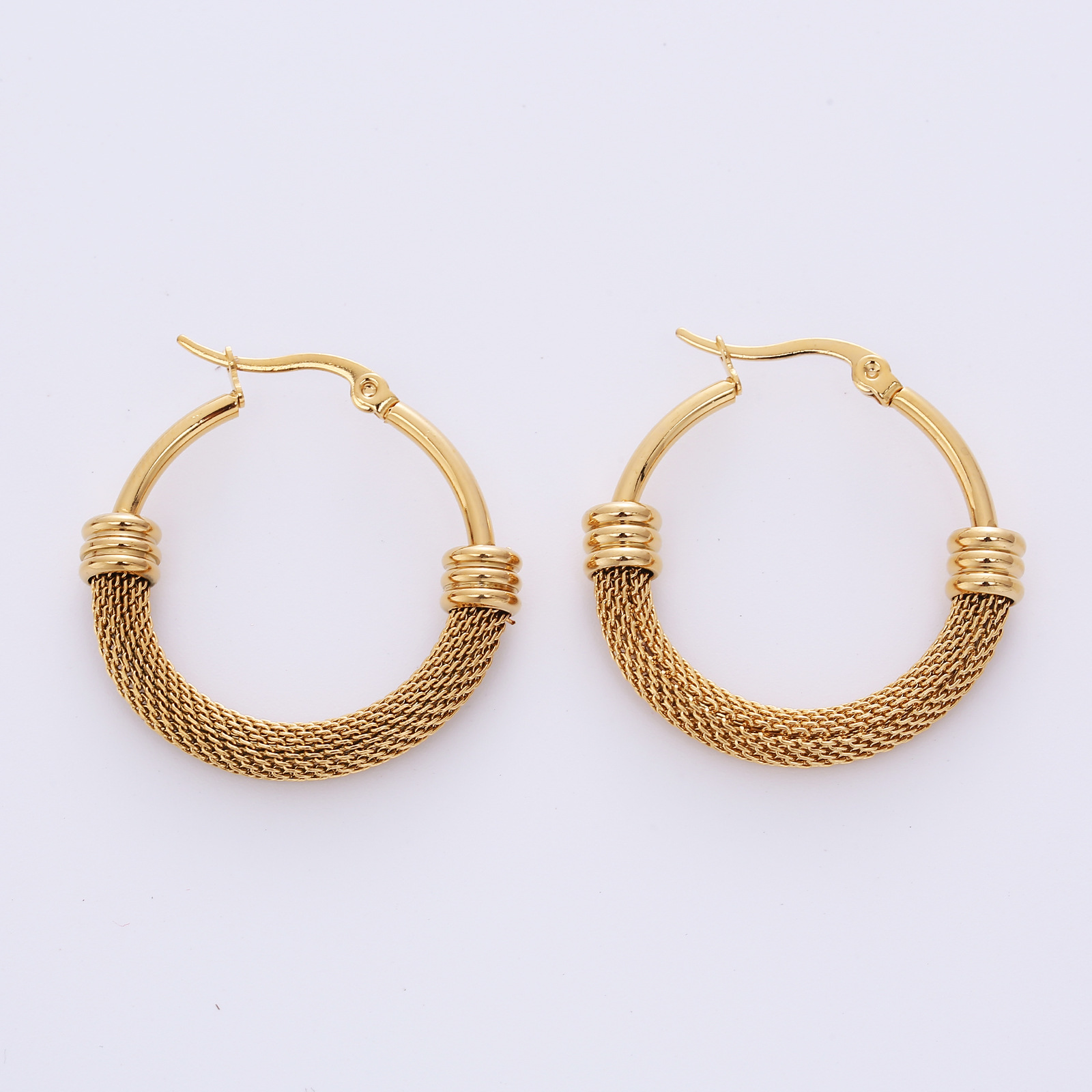 Fashion Circle Titanium Steel Earrings Plating Stainless Steel Earrings