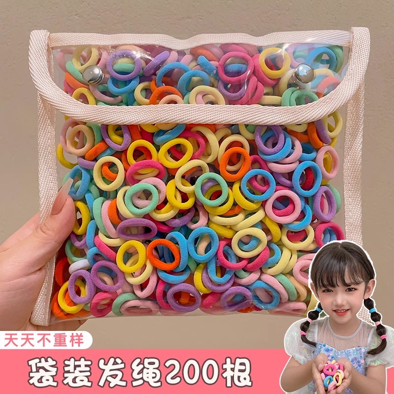 Lazo para el cabello de alta elasticidad para niños, banda de goma, accesorios para el cabello, cuerda para el cabello de color para niñas, no daña el cabello, banda de goma, cuerda para la cabeza trenzada