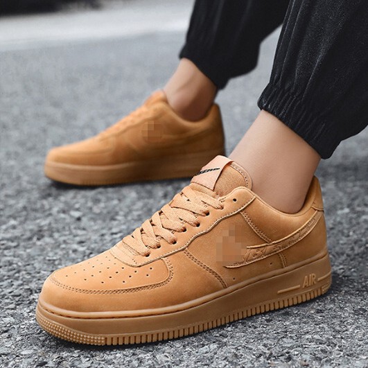 Af1 Air Force One Classic Wheat-Colored Casual Low-Top Sneakers for Men and Women, Pure Original Putian Shoes