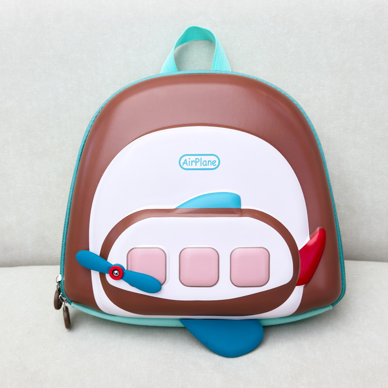 Mochila de cáscara dura para niños aviones de dibujos animados jardín de infantes mochila de cáscara de huevo para niños y niñas mochila tridimensional comercio exterior