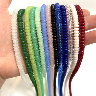 Glass 3 * 6mm abacus beads loose beads solid color spacer bracelet gasket diy perforated beaded accessories accessories