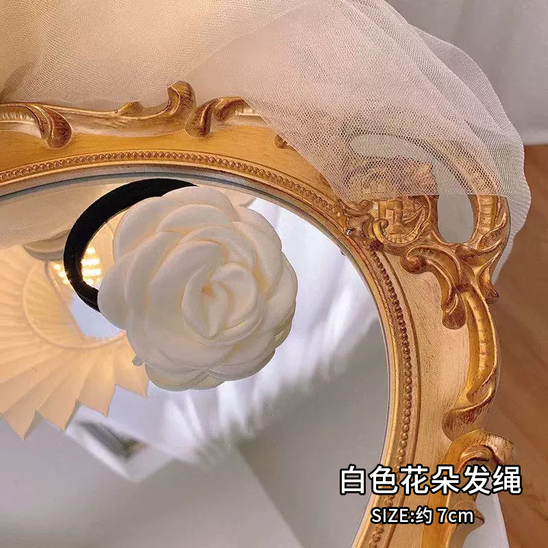 Rosas flores intestino anillo de cabello para mujeres 2024 nueva sensación de atmósfera primavera Zhao LuSi con el mismo tocado de cabello