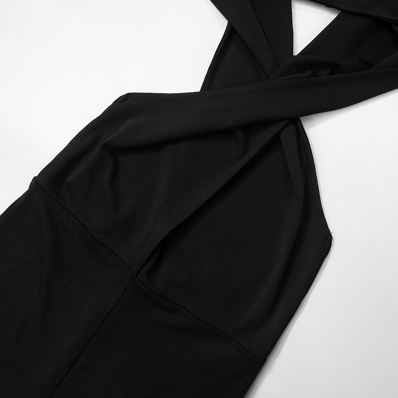 Black Backless Hooded Jumpsuit Women Clothing Sexy Design