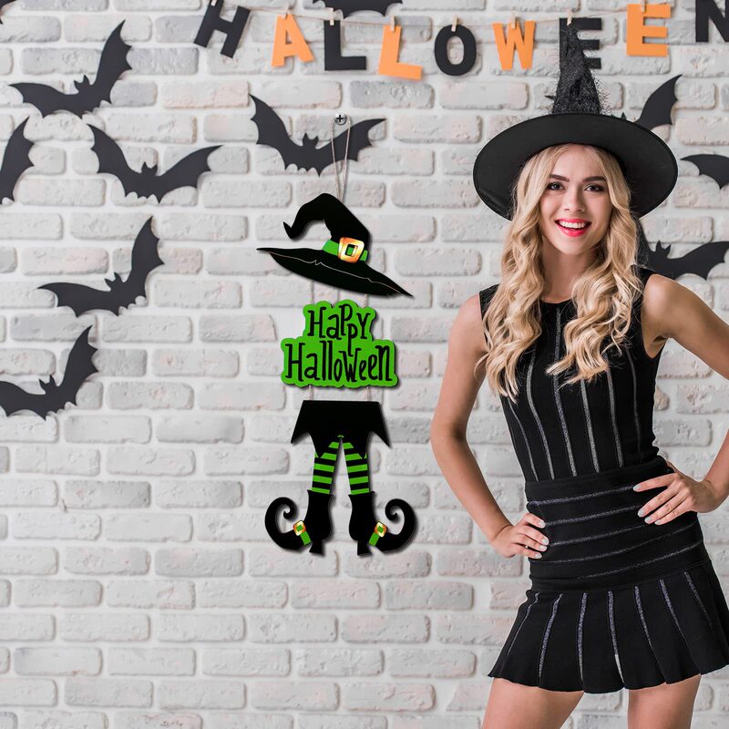 ハロウィンクロスボーダー魔女の脚装飾バーカーニバル木製看板ドア吊り魔女分割ハロウィンペンダント|undefined