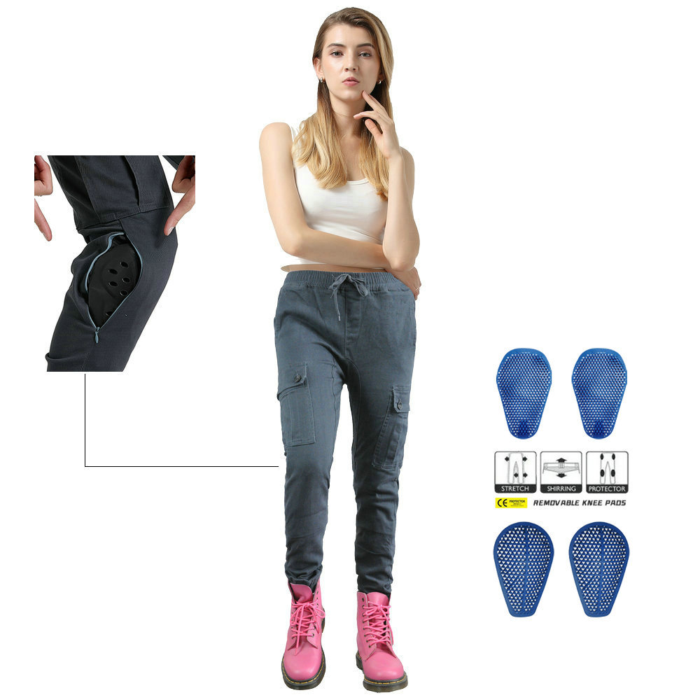 LOONG BIKER camuflaje pantalones de motocicleta resistentes a las caídas pantalones de motocicleta pantalones de montar en motocicleta equipo de protección de silicona para mujer